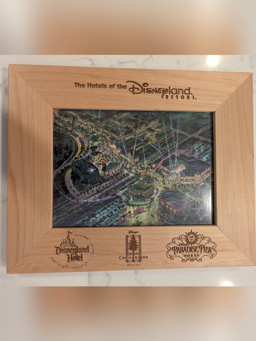 Disney Wood Picture Frame with Engraved Resort Logos - Light Brown